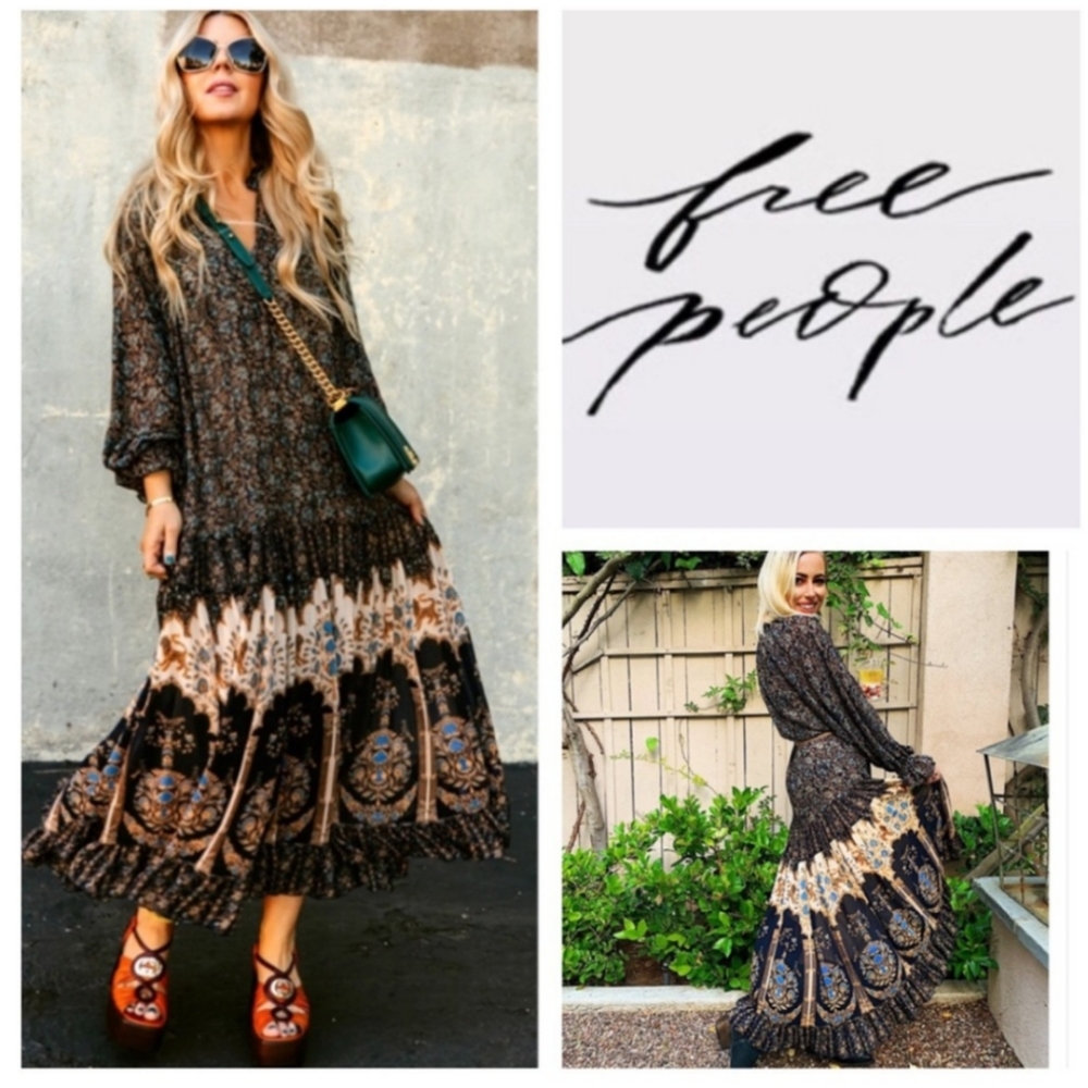 NWT Free People Feeling Groovy Maxi - Midnight
